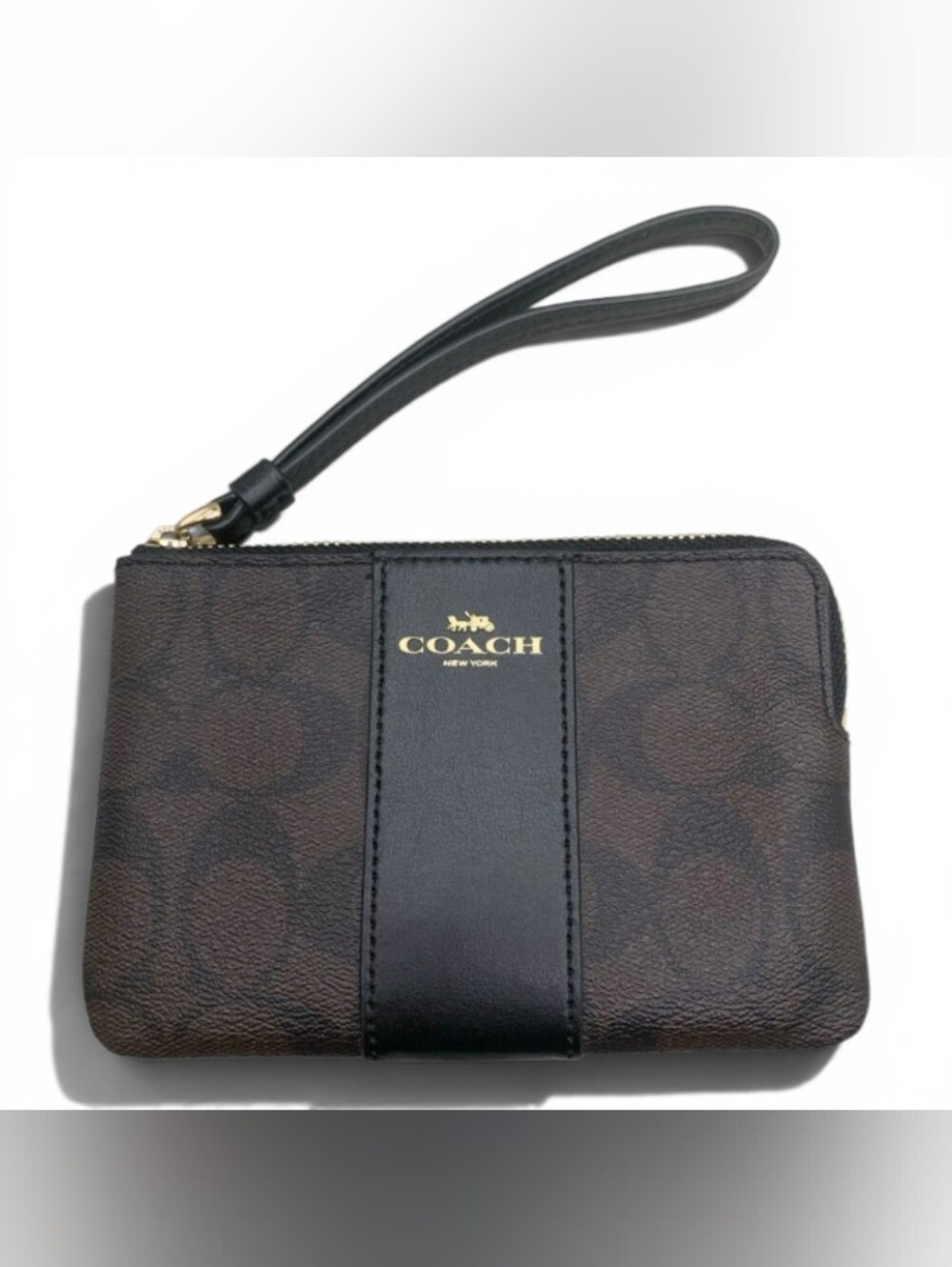 NWOT Coach Sig logo wristlet - Classic Brown/Black ~ Perfect Gift!